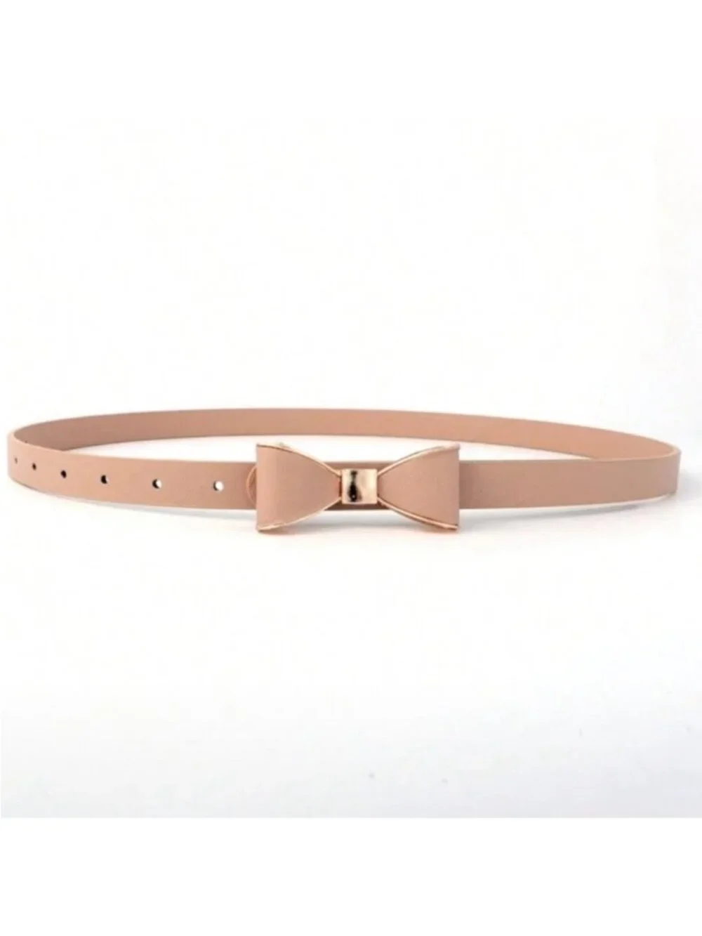 New! Tan Leather Bow Belt (One Size) NWOT